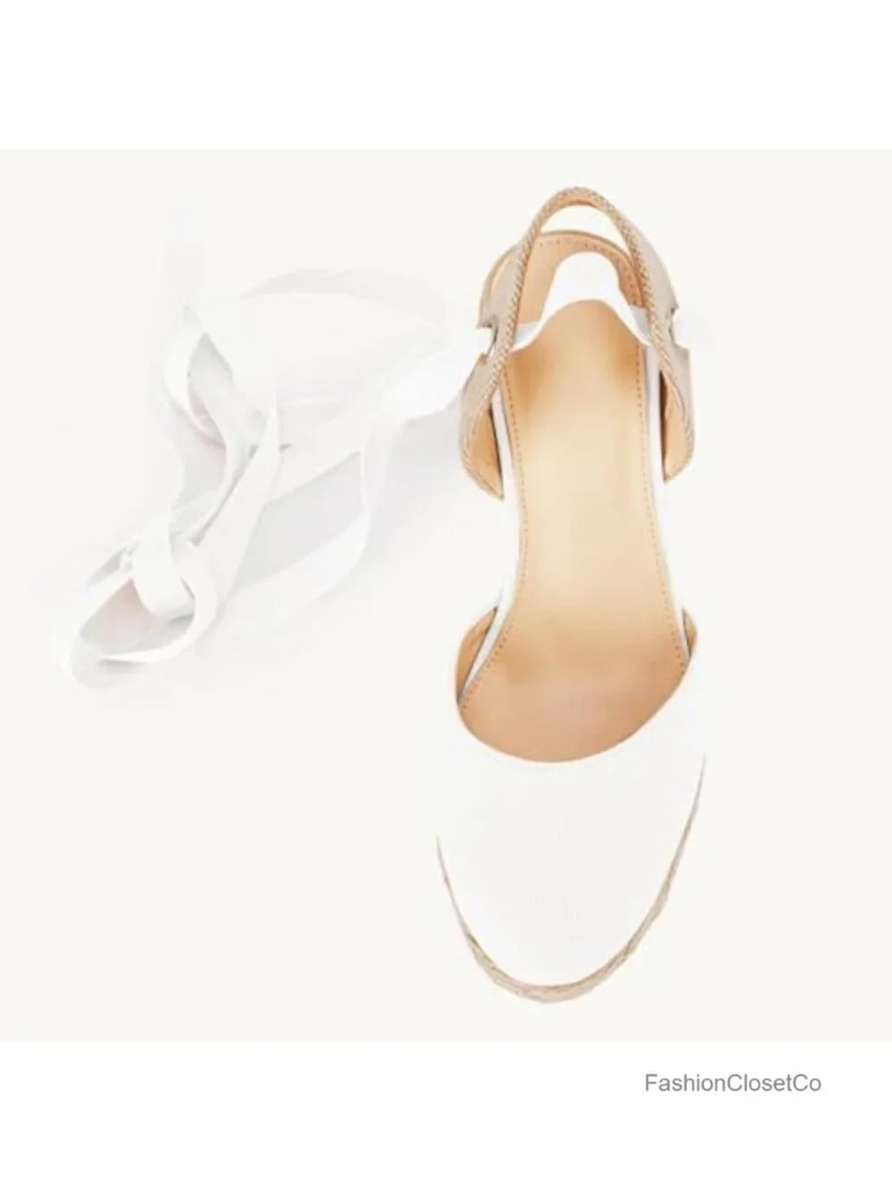 Lace Up Espadrille Wedge Sandals Platform Heels with Ankle Strap